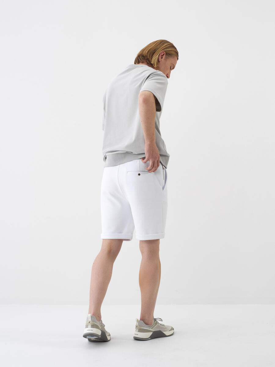 White Regular Fit Cotton Shorts - 4