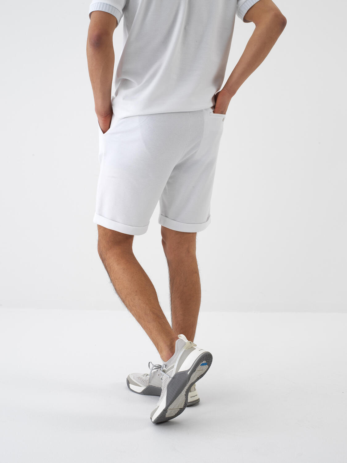 White Regular Fit Cotton Shorts - 4