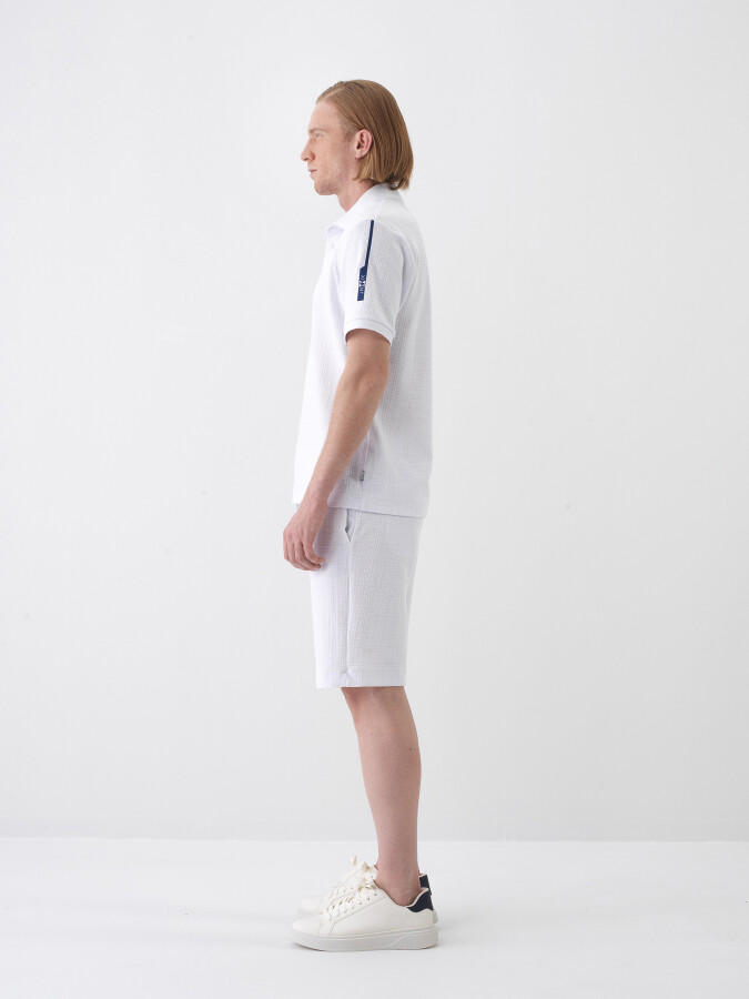 White Regular Fit Cotton Shorts - 3