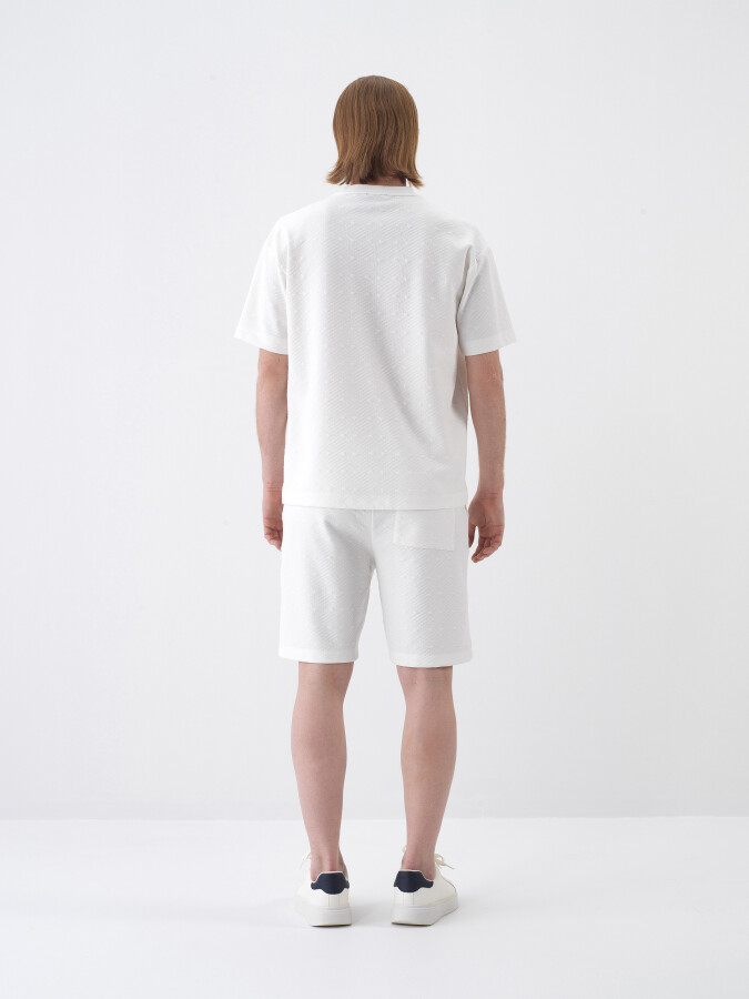 White Regular Fit Shorts - 5