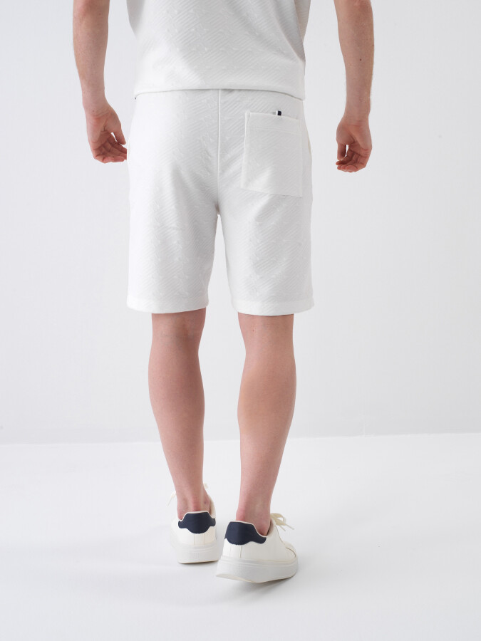 White Regular Fit Shorts - 4