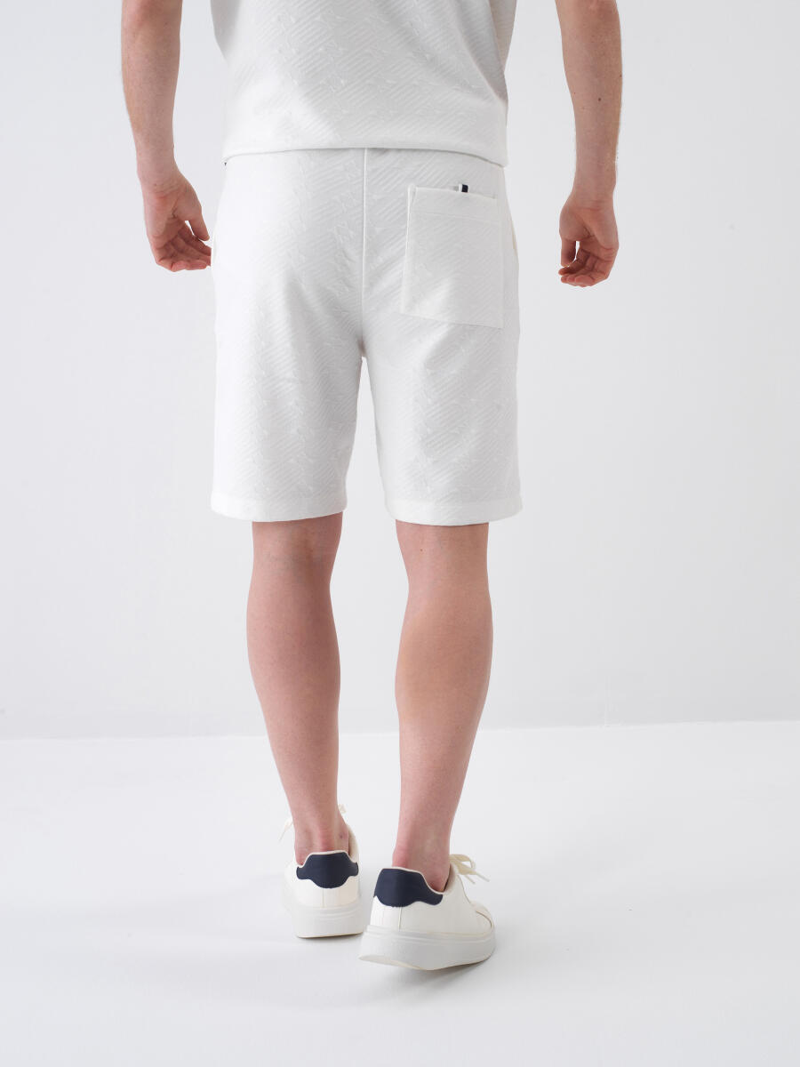 White Regular Fit Shorts - 4