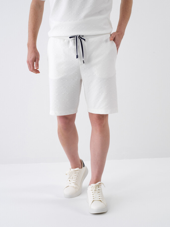 White Regular Fit Shorts