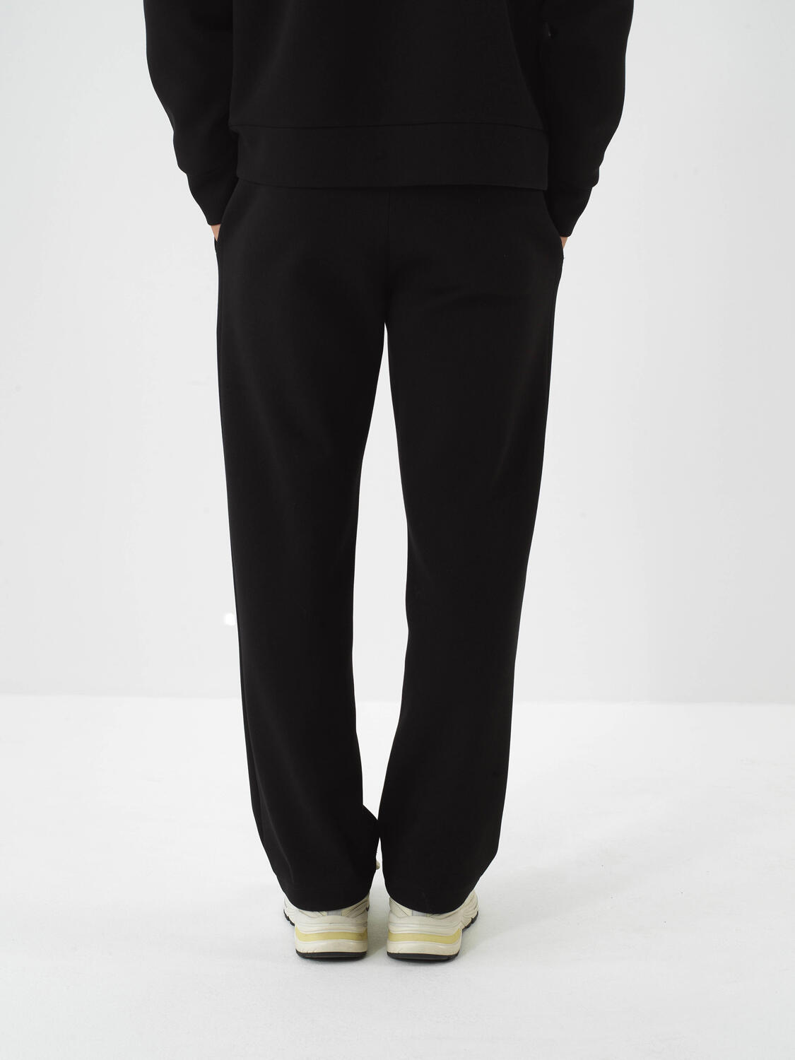 Black Cotton Textured Oversized Sweat Pants - 5