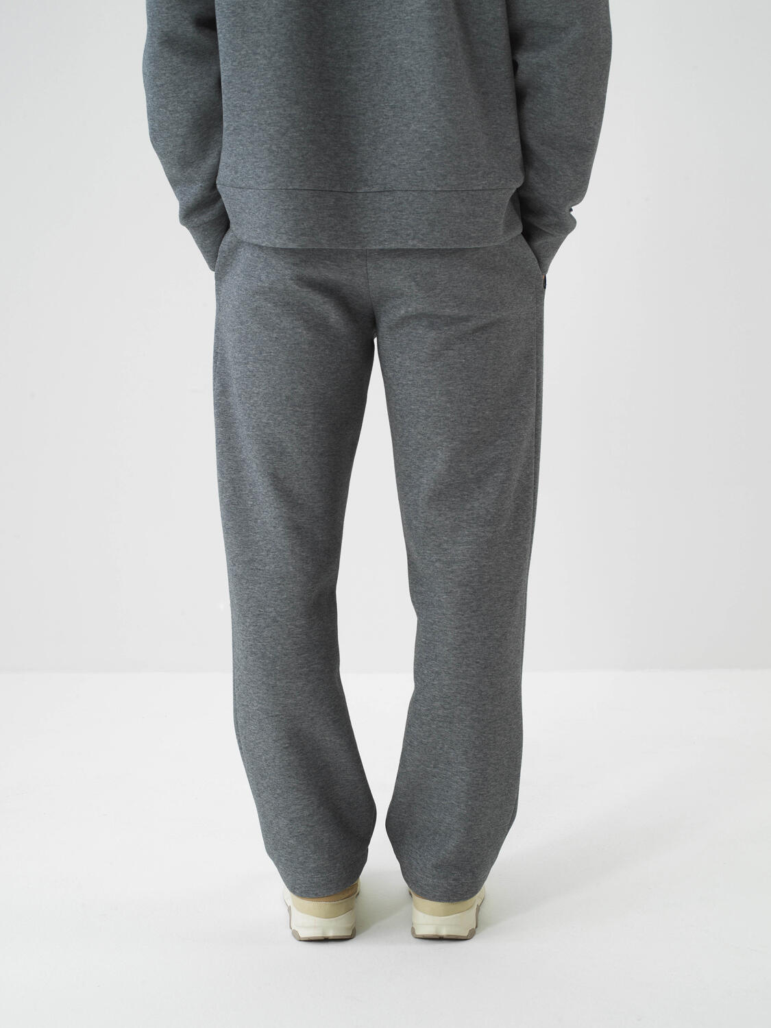 Gray Cotton Textured Oversized Sweat Pants - 5