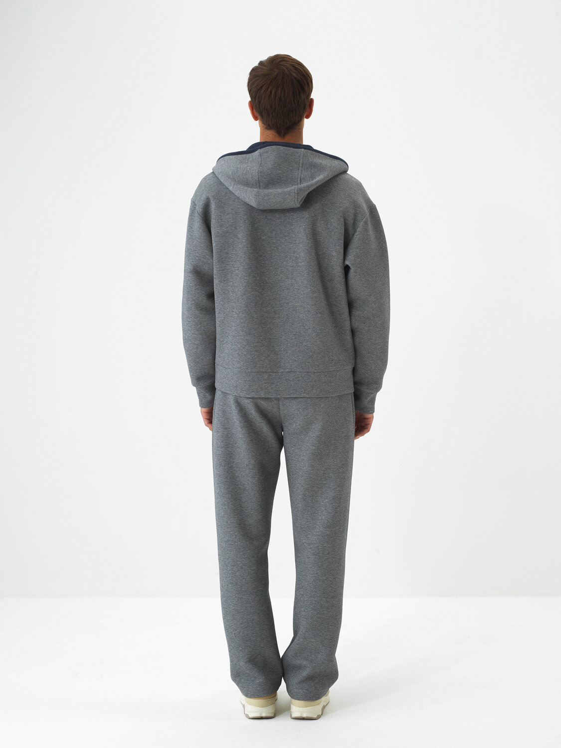 Gray Cotton Textured Oversized Sweat Pants - Xint