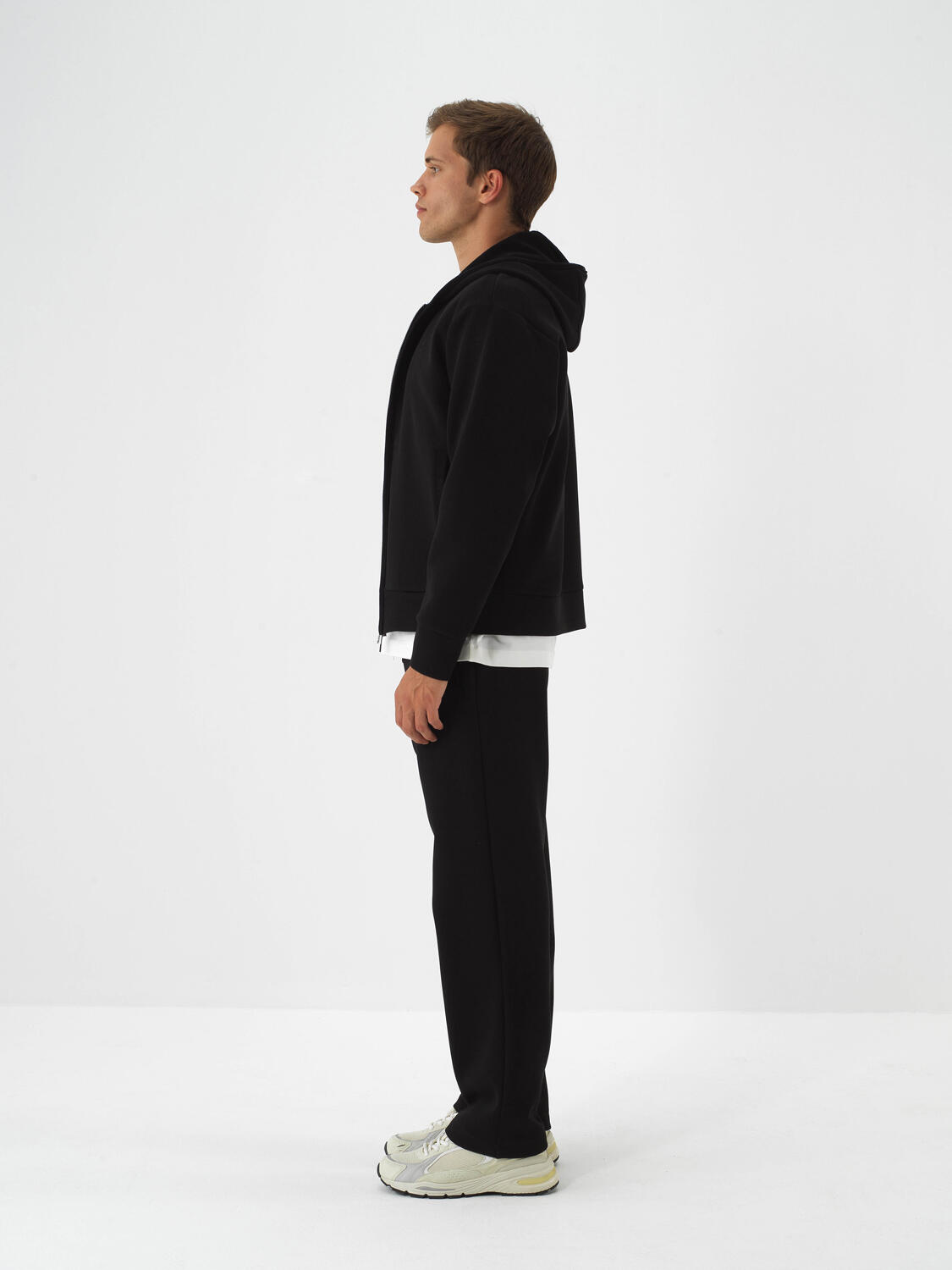 Black Cotton Textured Oversized Sweatpants - 3