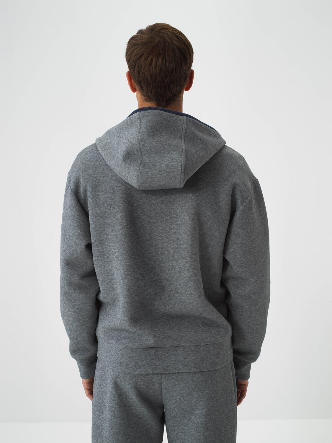 Gray Cotton Textured Oversized Sweatpants - Xint