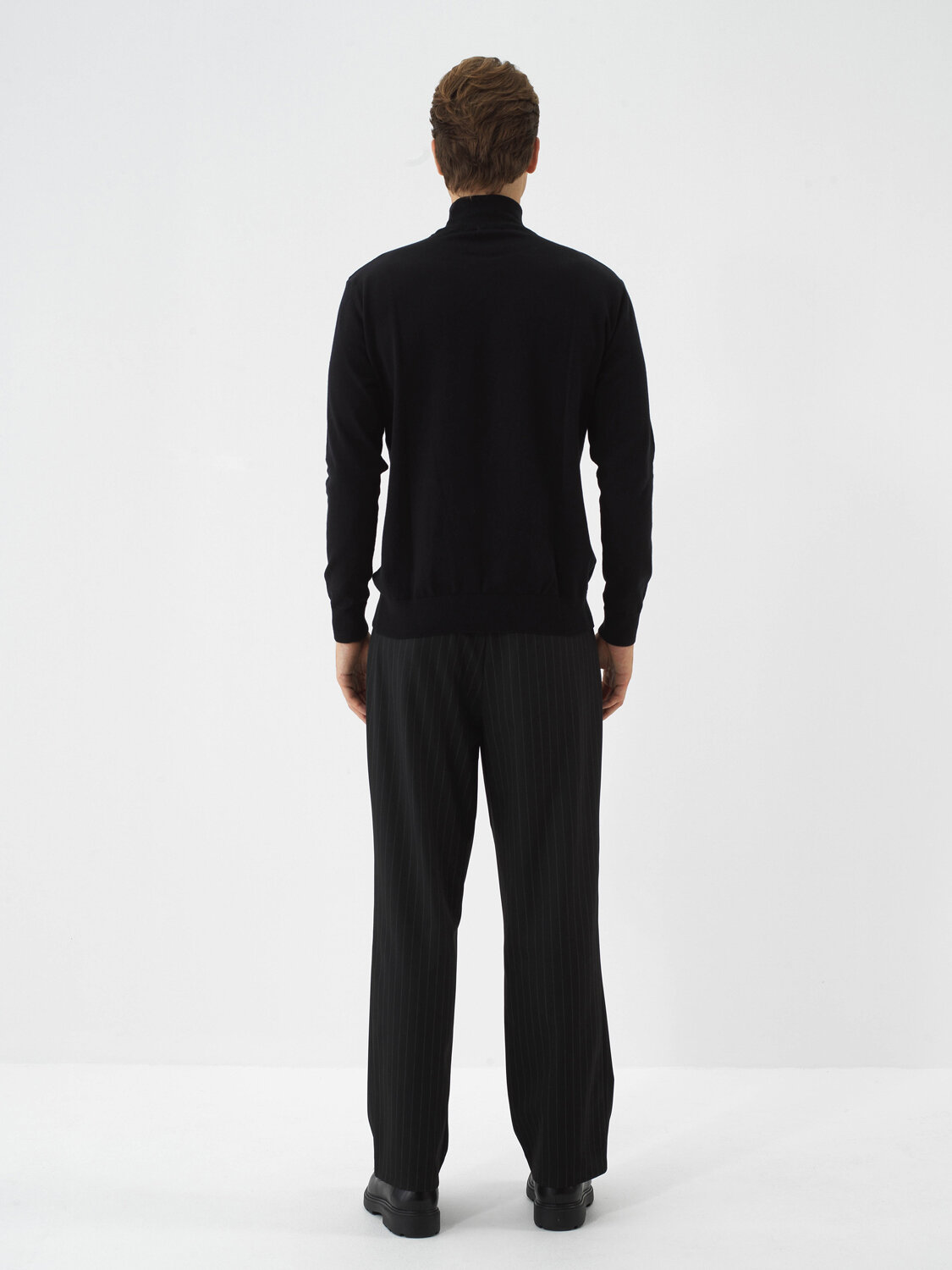 Black Cotton Textured Regular Fit Sweater - 6