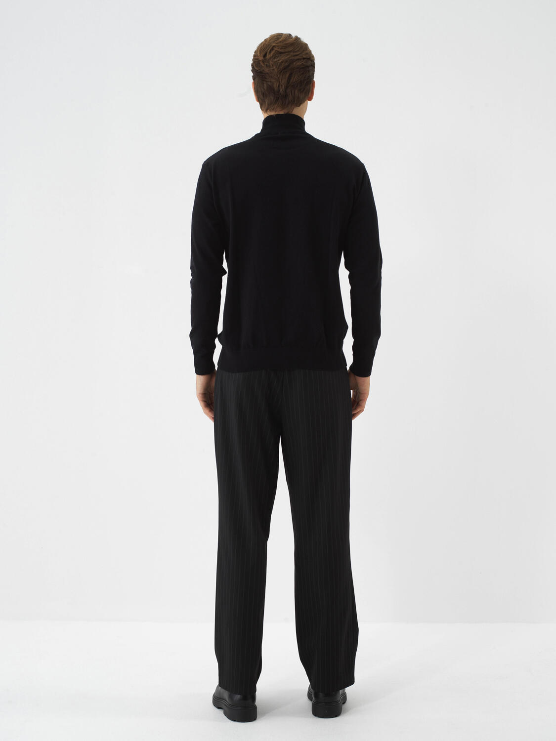 Black Cotton Textured Regular Fit Sweater - 6