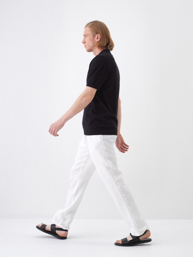 Black Regular Fit Cotton Sweater - 3