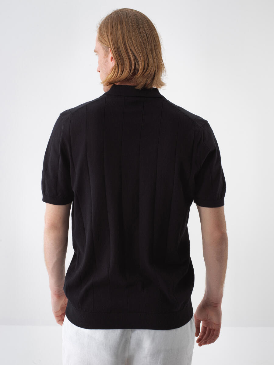 Black Regular Fit Cotton Sweater - 4