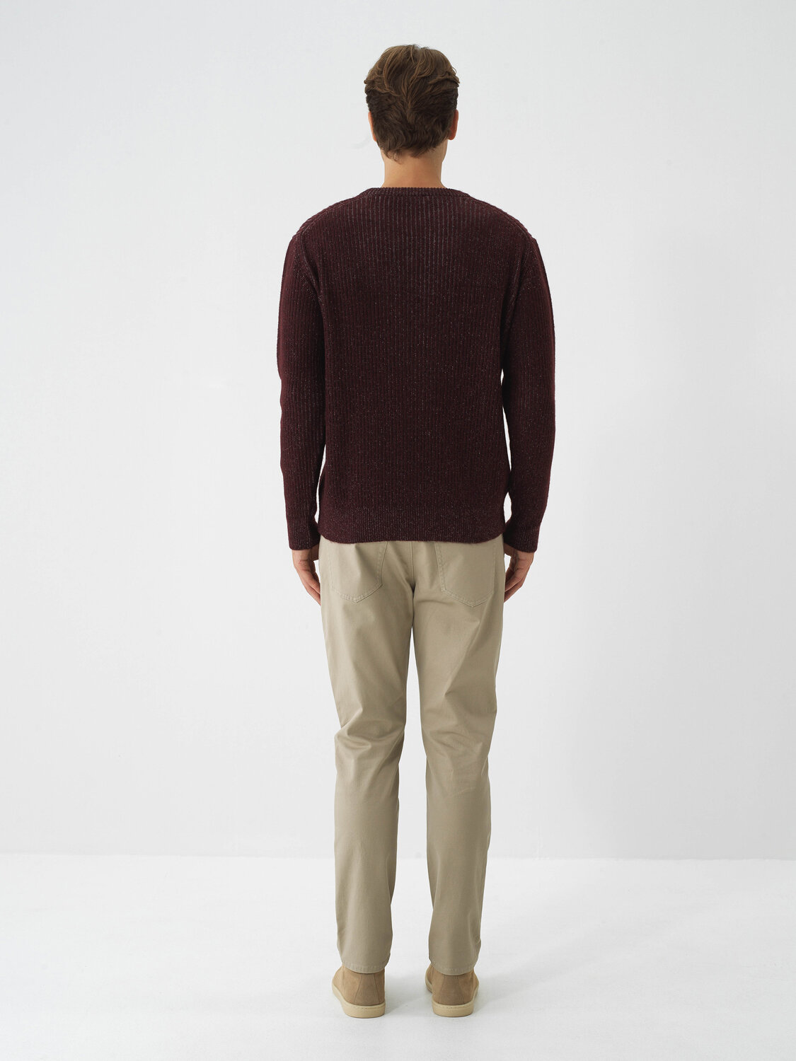 Claret Red Soft Texture Regular Fit Sweater - 6