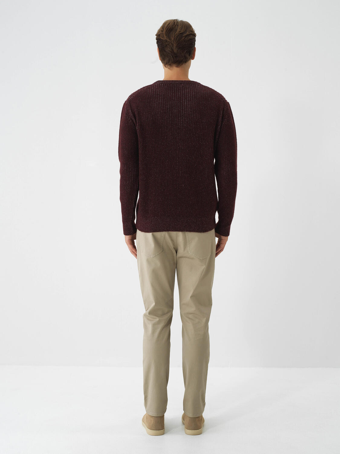 Claret Red Soft Texture Regular Fit Sweater (6)