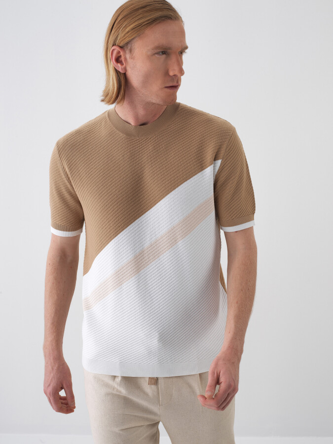 Camel Regular Fit Sweater - 1