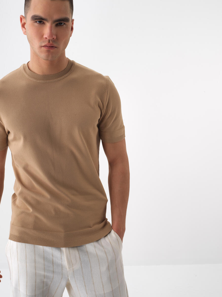 Camel Regular Fit Sweater - 1