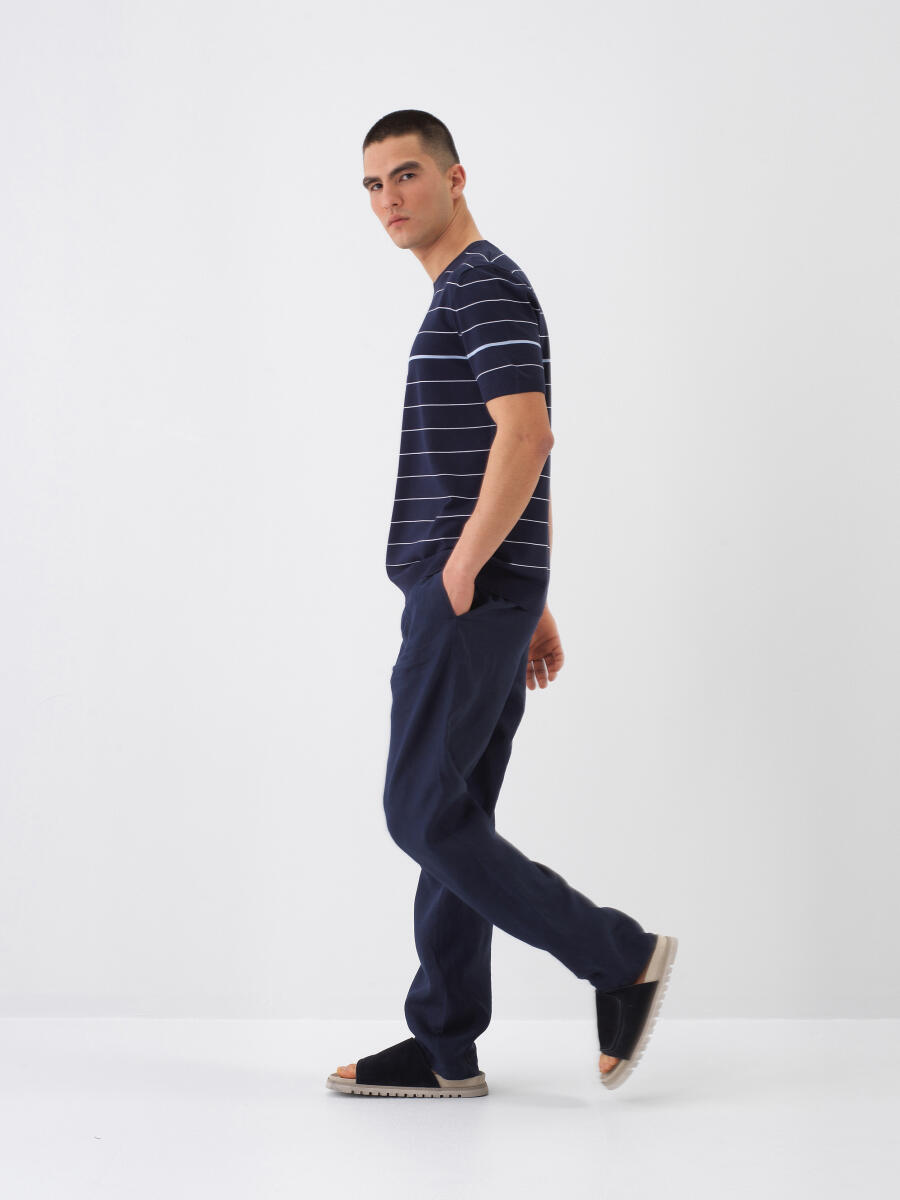 Navy Blue Regular Fit Sweater - 3