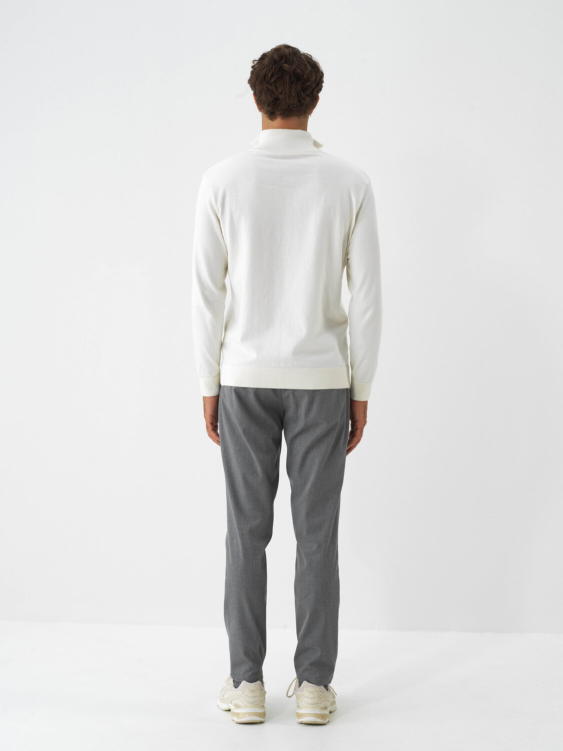 Ecru Cotton Textured Regular Fit Sweater - 6