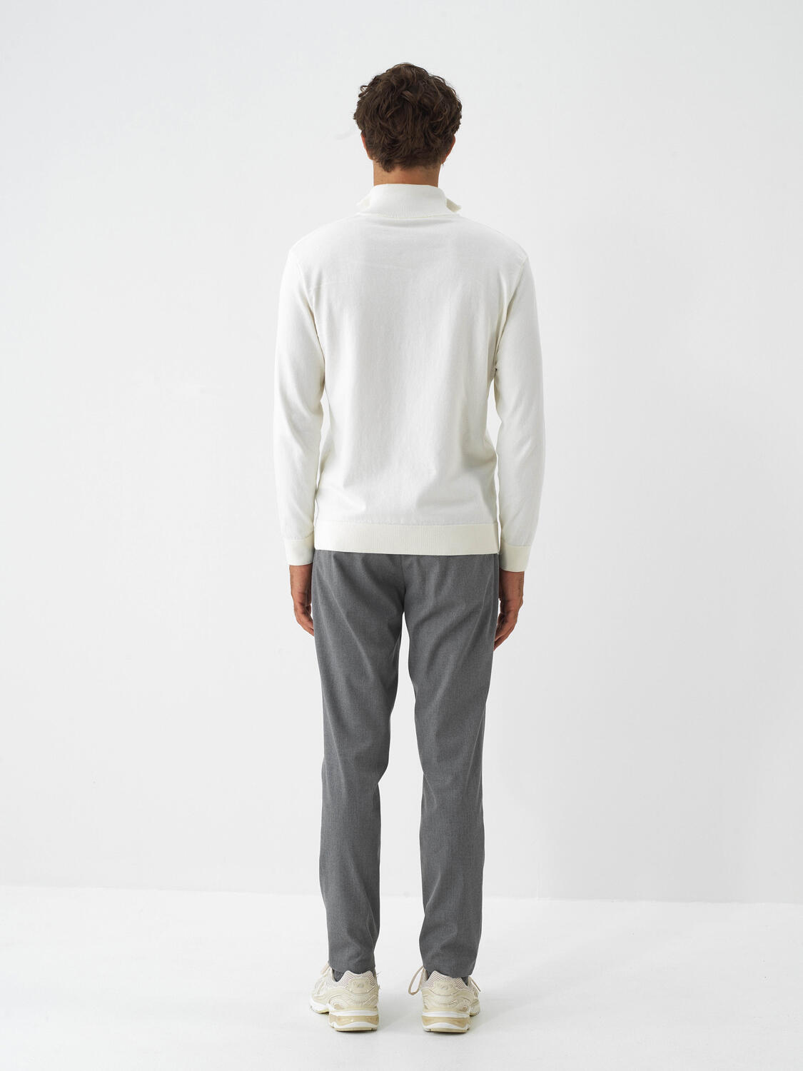 Ecru Cotton Textured Regular Fit Sweater - 6