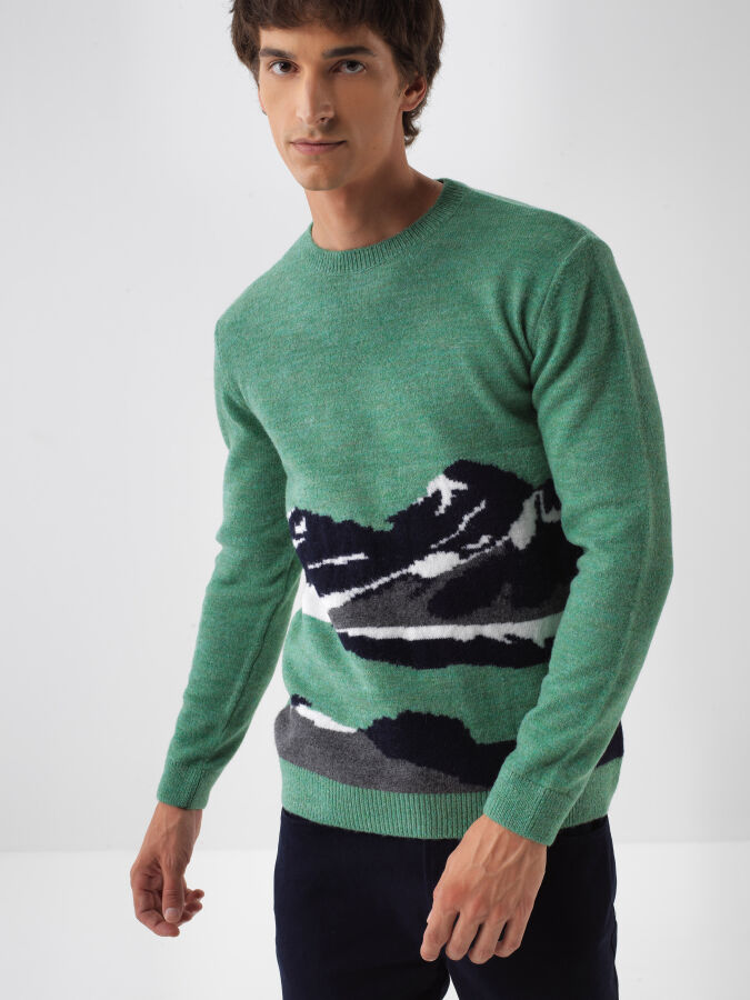 Mohair Patterned Sweater - 2