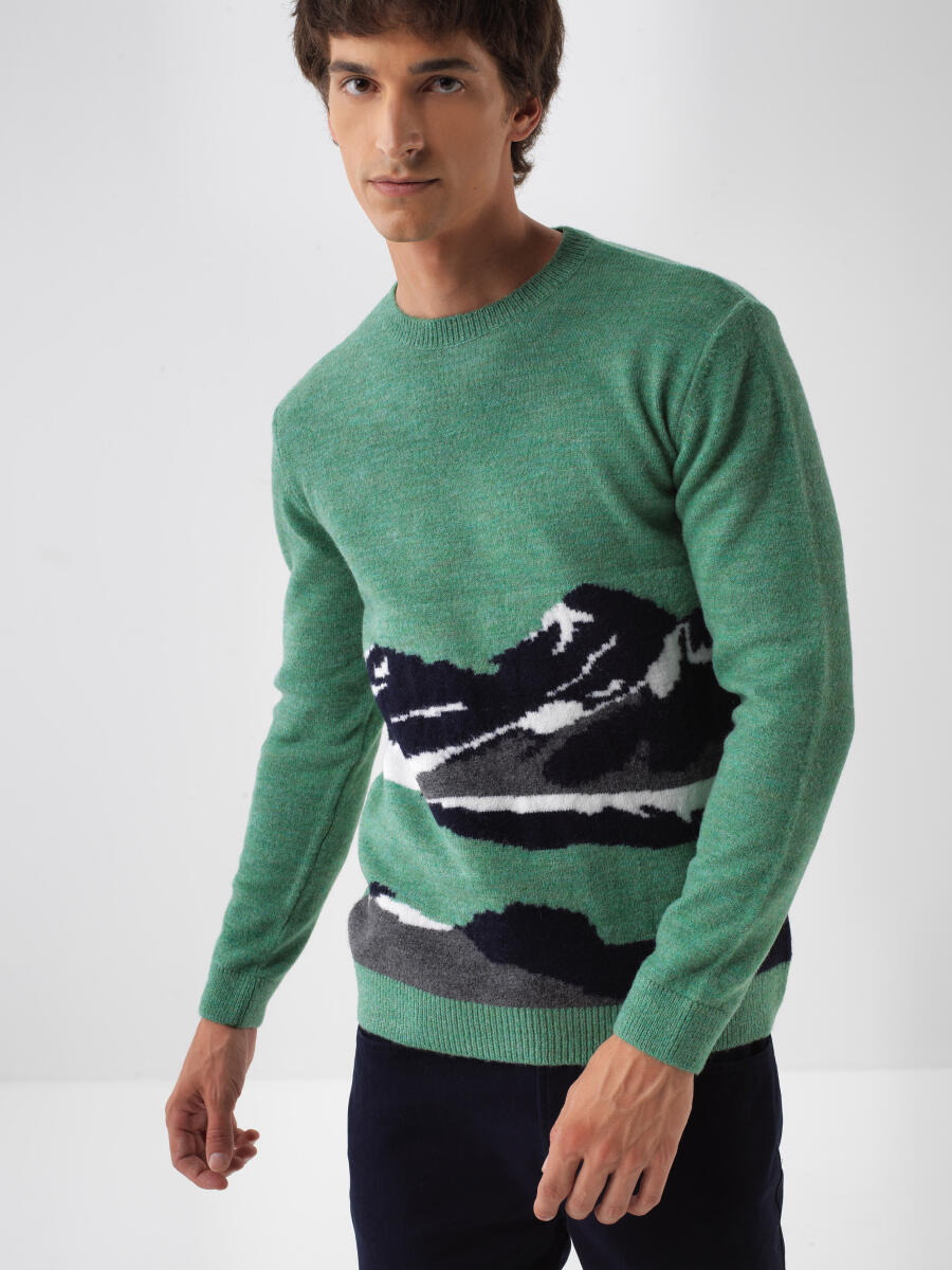 Mohair Patterned Sweater - 2