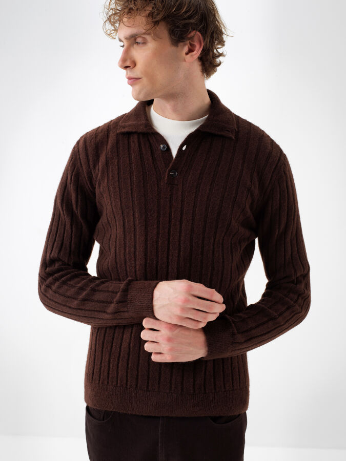 Mohair Polo Neck Sweater - Xint