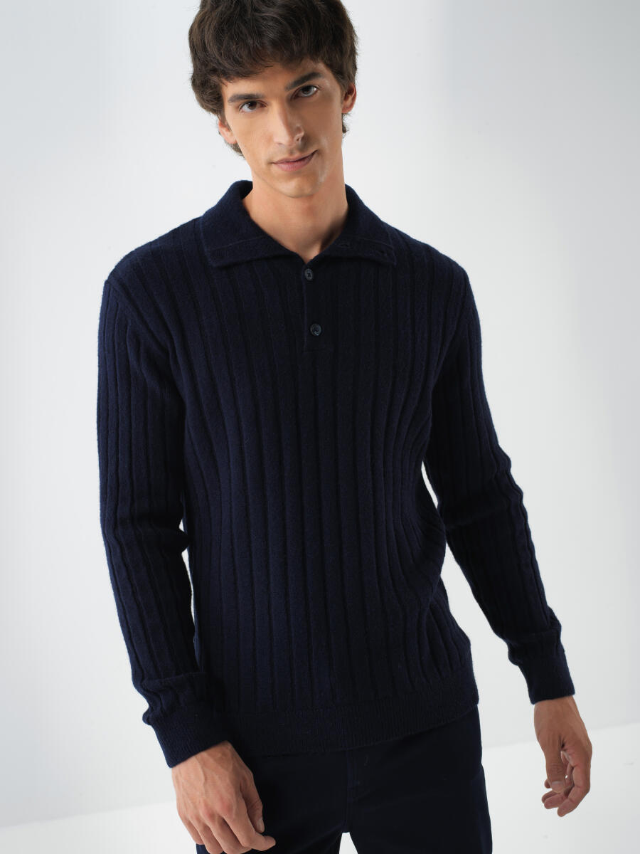 Mohair Polo Neck Sweater - 1