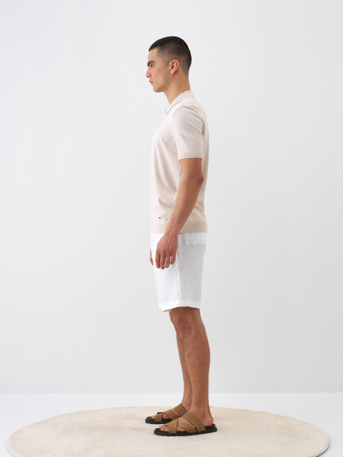 Natural Oversize Linen Sweater - 3