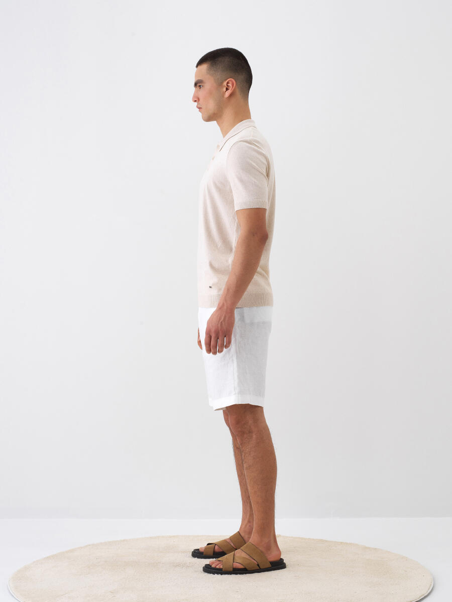 Natural Oversize Linen Sweater - 3