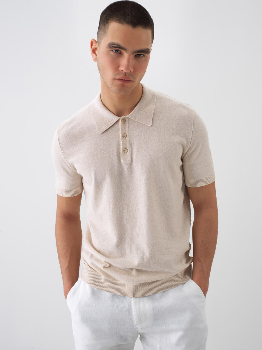 Natural Oversize Linen Sweater - 1