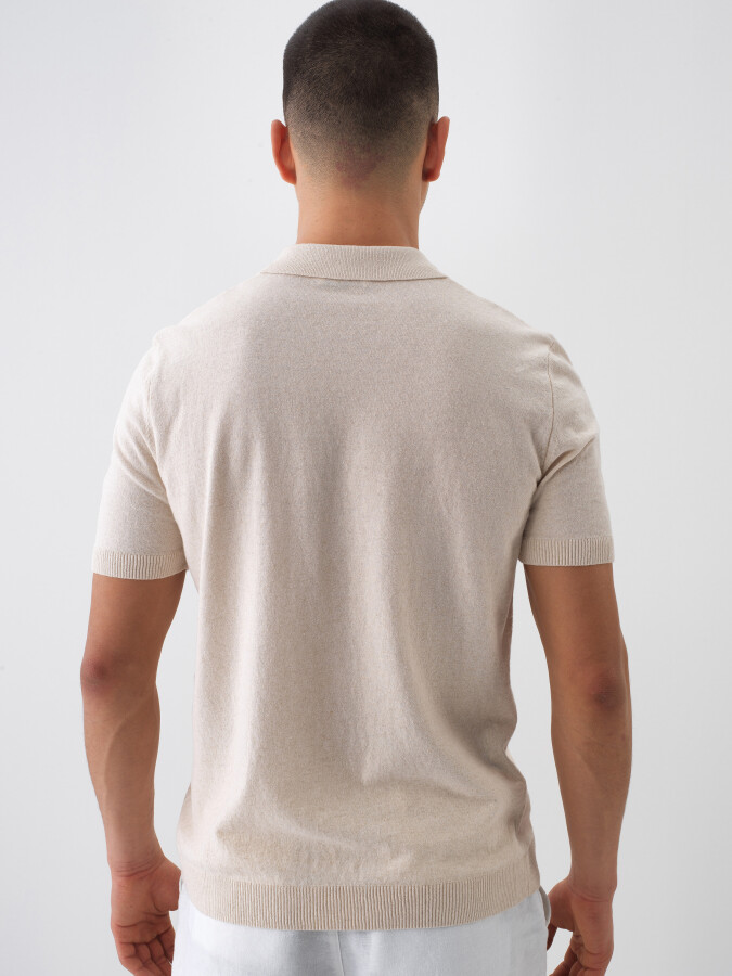 Natural Oversize Linen Sweater - 4