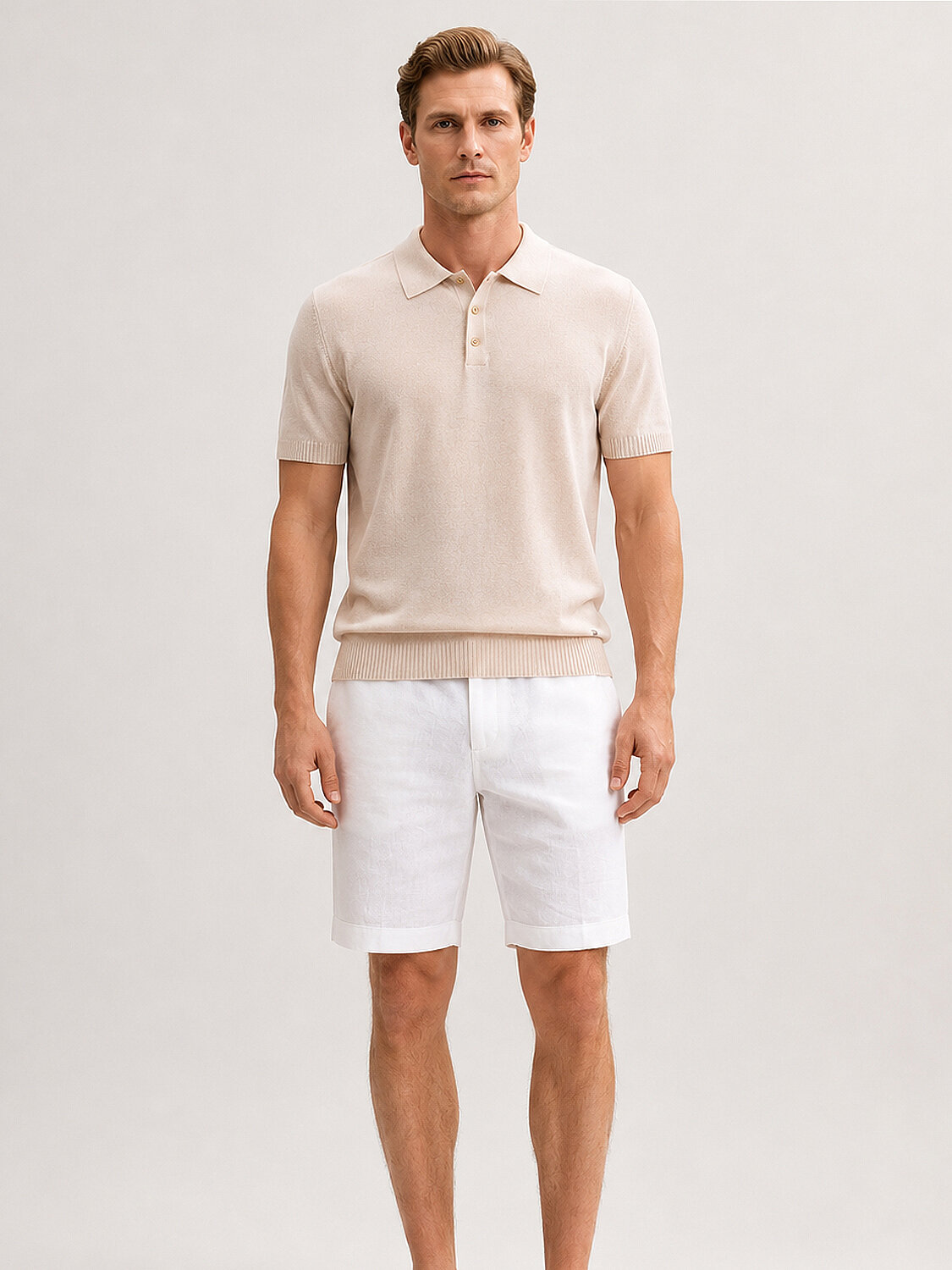 Natural Oversize Linen Sweater - 1