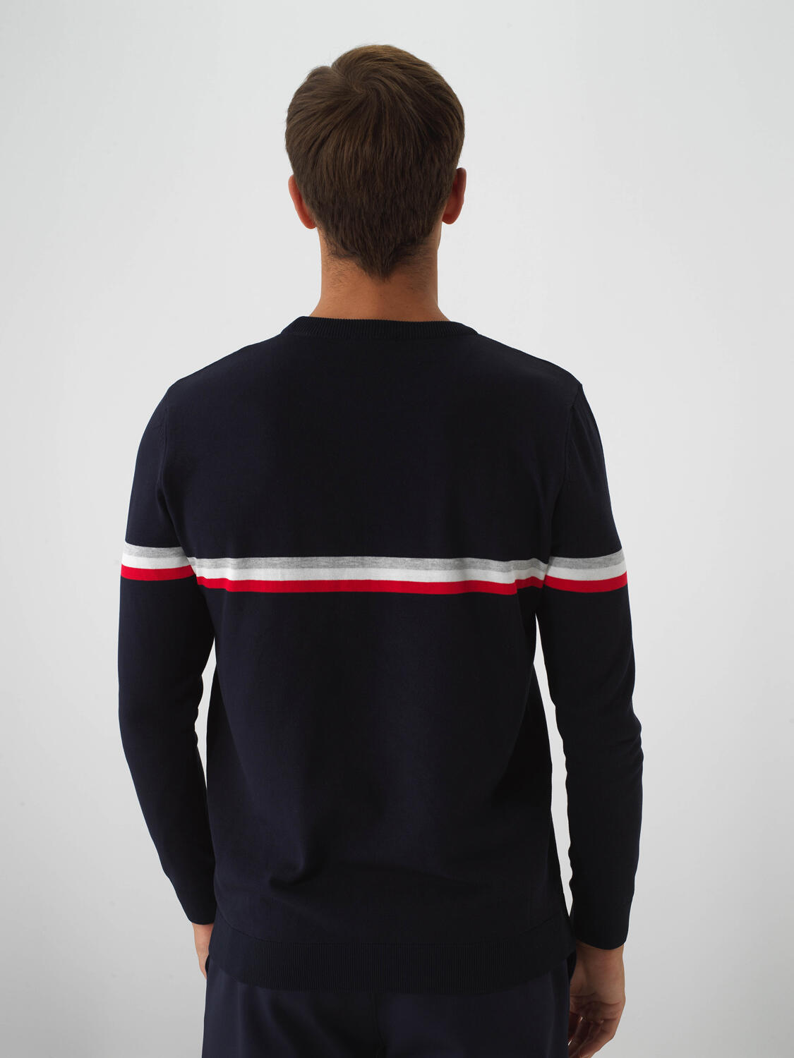 Navy Blue Regular Fit Sweater That Maintains Its Shape - 5