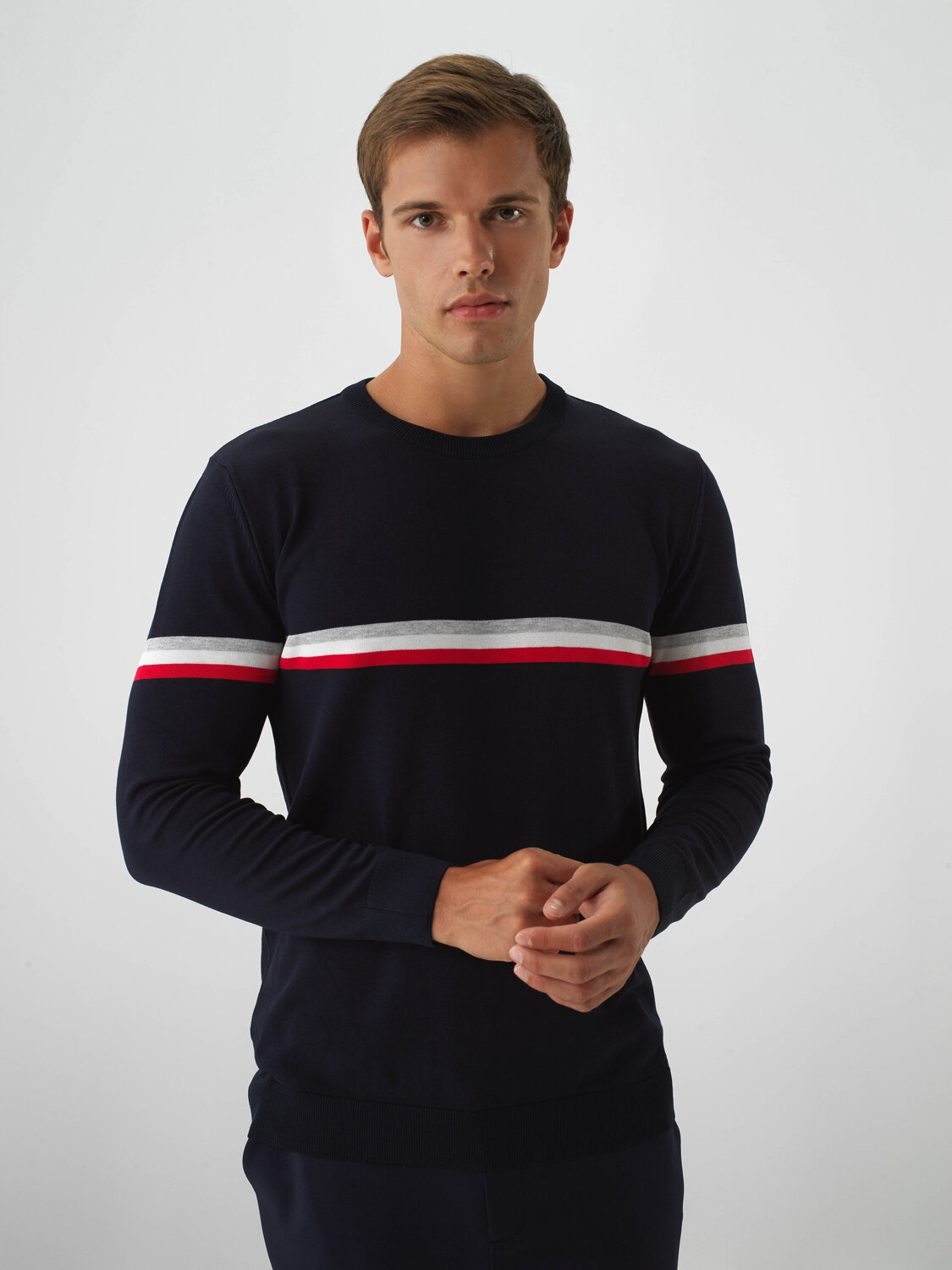 Navy Blue Regular Fit Sweater That Maintains Its Shape - Xint