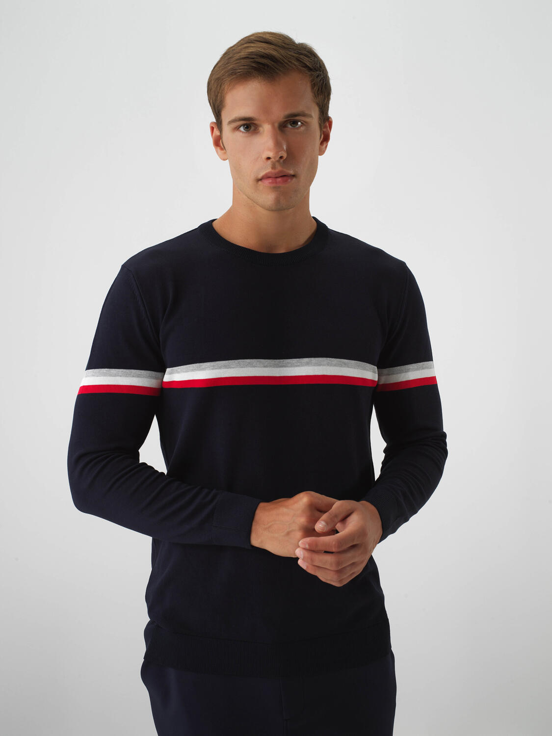 Navy Blue Regular Fit Sweater That Maintains Its Shape