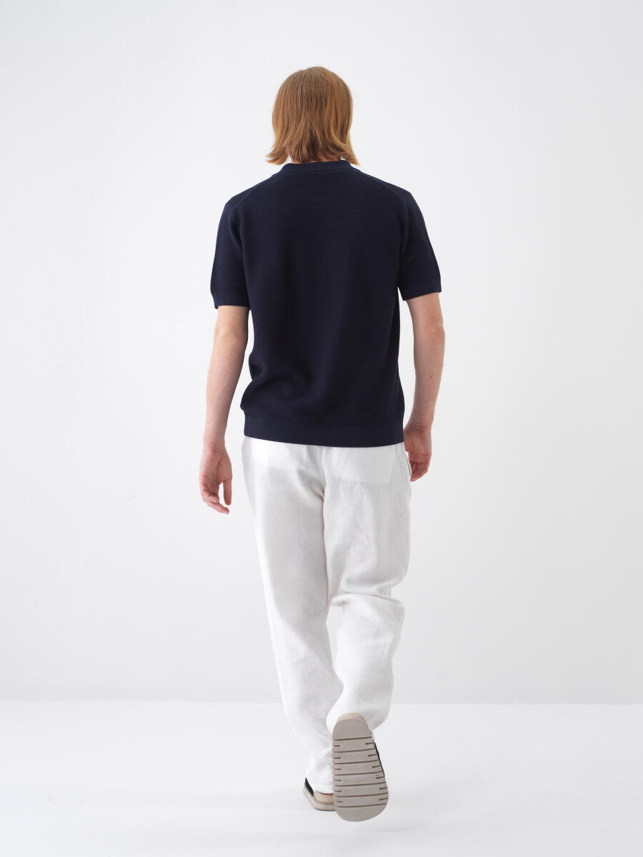 Navy Blue Regular Fit Sweater - 5