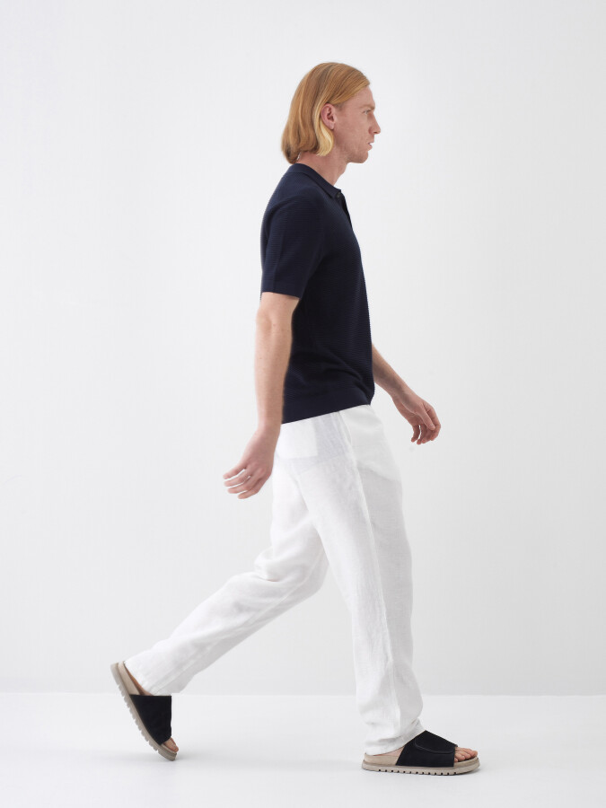 Navy Blue Regular Fit Sweater - 3