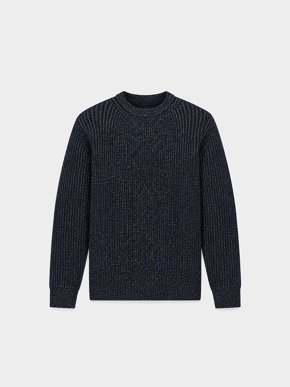 Navy Blue Soft Texture Regular Fit Sweater - 1