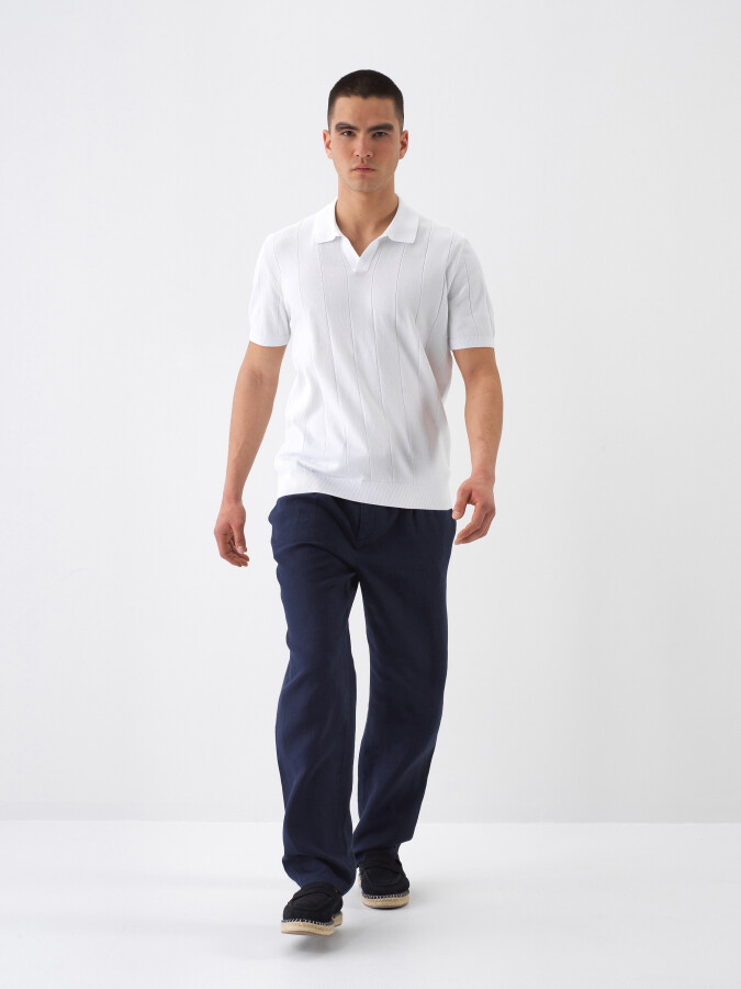 White Regular Fit Cotton Sweater - 1