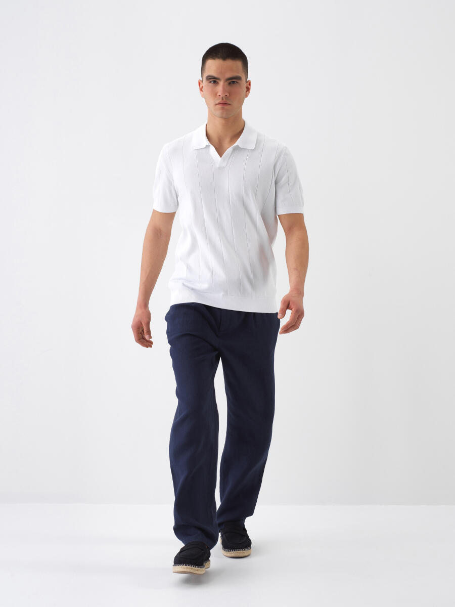 White Regular Fit Cotton Sweater - 1