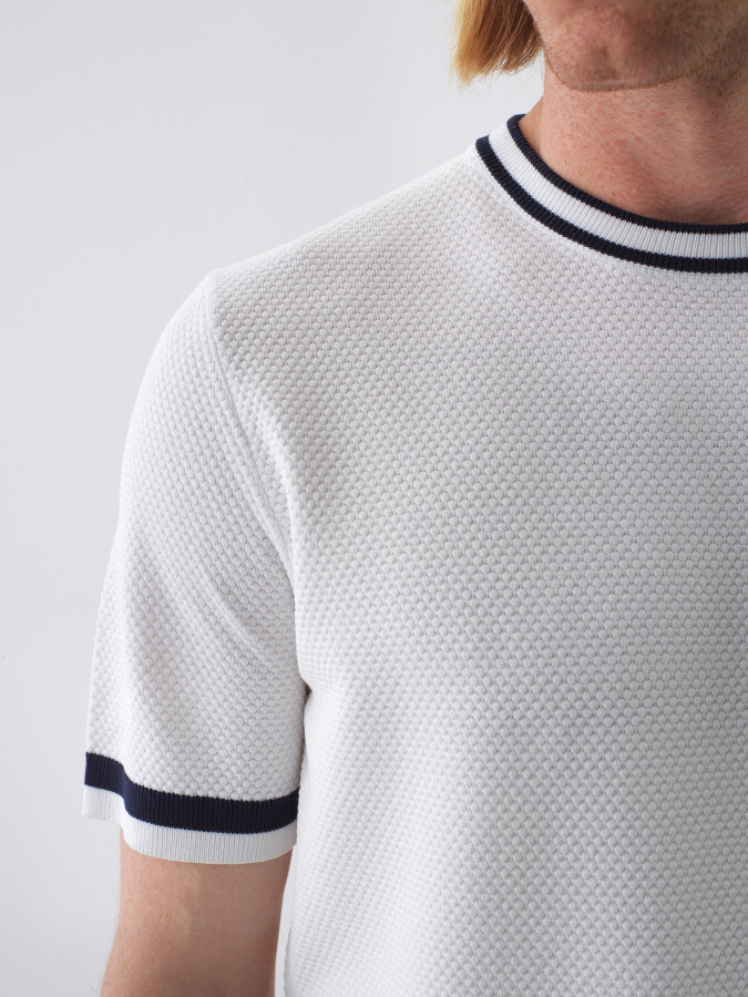 White Regular Fit Sweater - 6