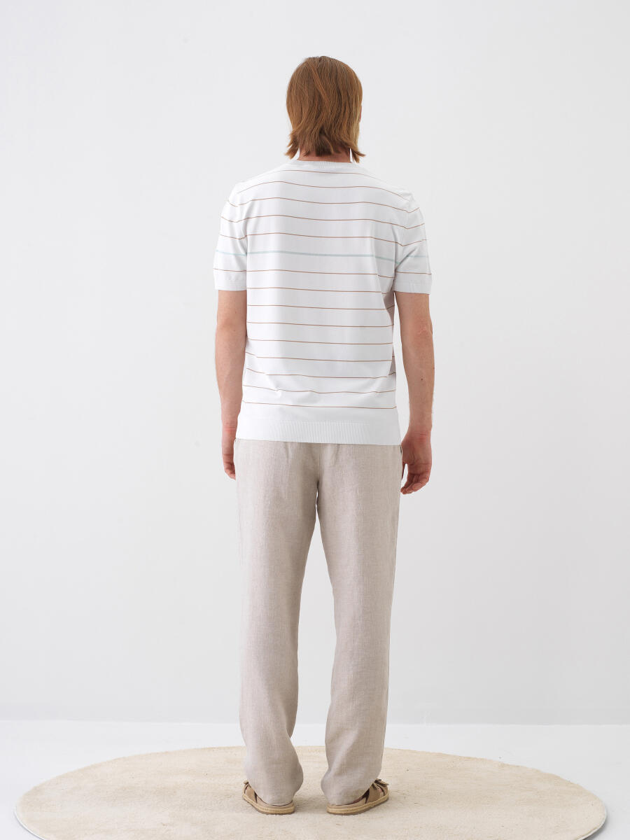 White Regular Fit Sweater - 5