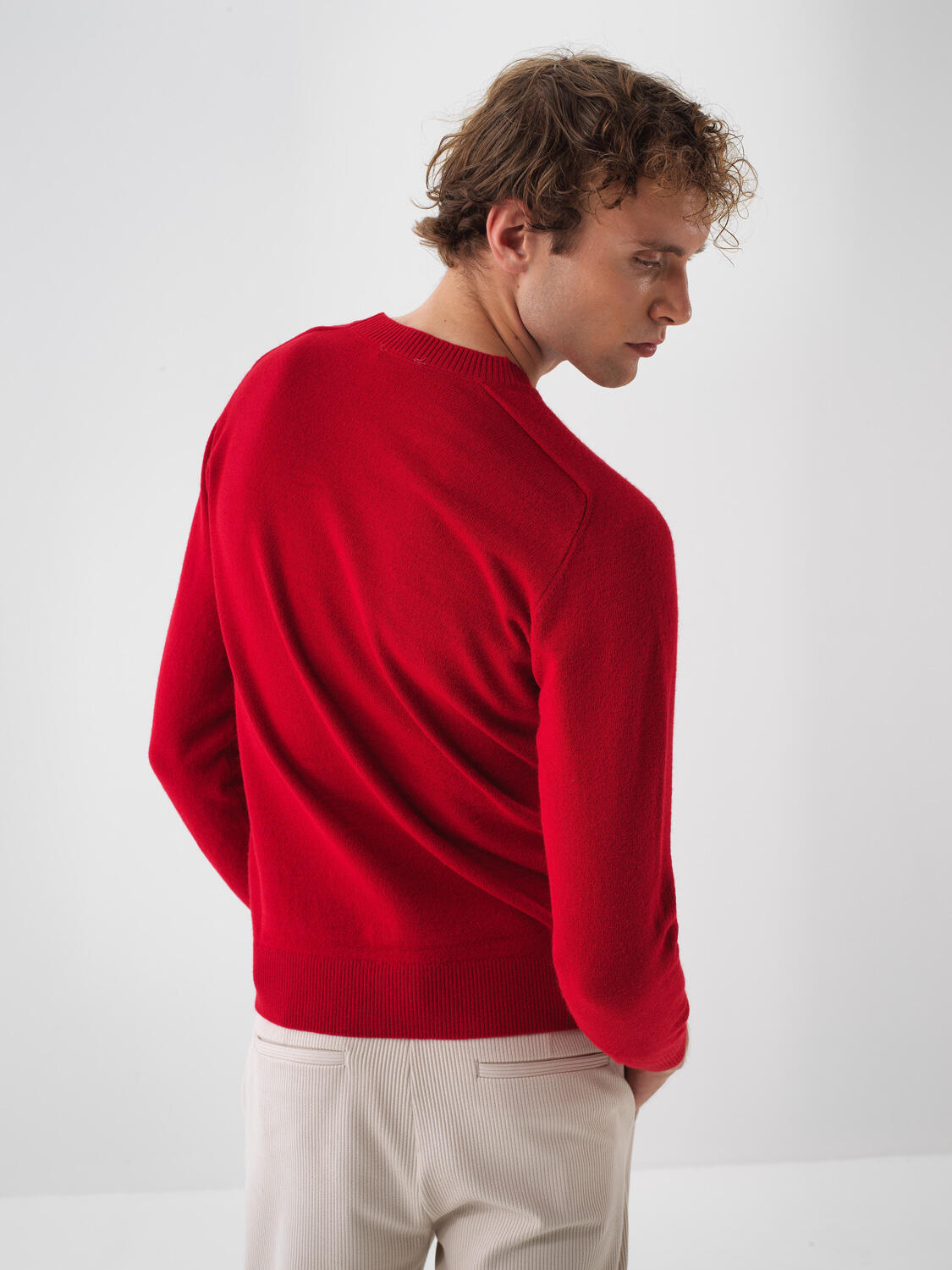 Wool Crew Neck Basic Sweater - 3