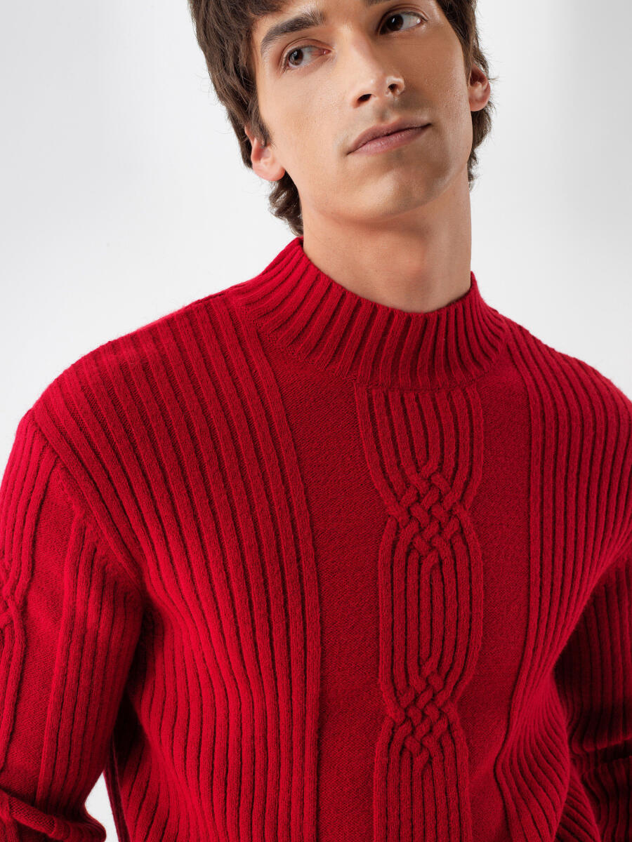 Wool Half-Turtleneck Sweater - 1