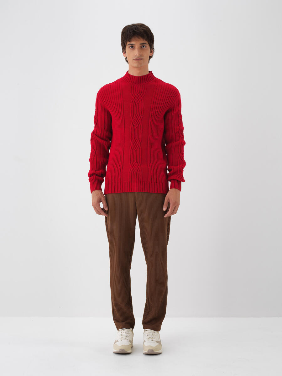 Wool Half-Turtleneck Sweater - 3
