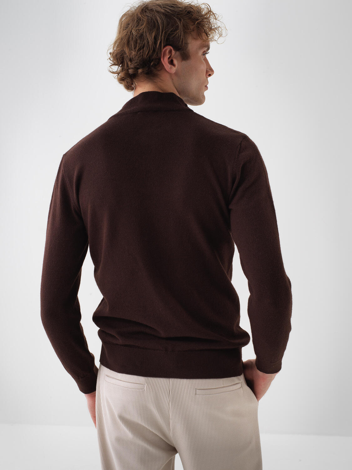 Wool Stand Collar Basic Sweater - 4