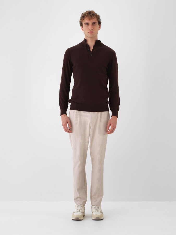 Wool Stand Collar Basic Sweater - Xint