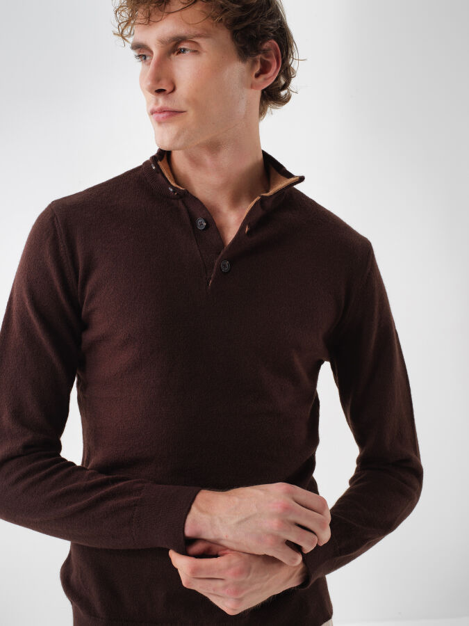 Wool Stand Collar Basic Sweater - Xint