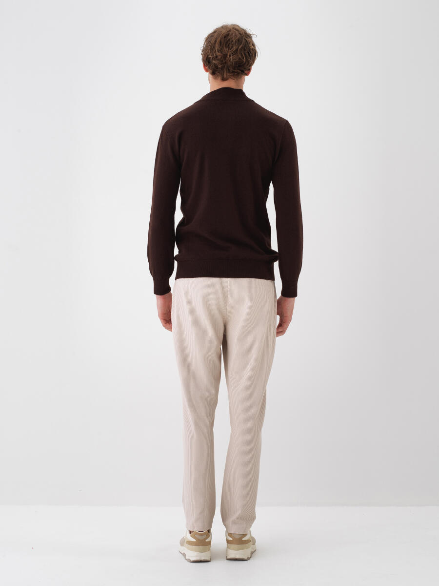 Wool Stand Collar Basic Sweater - 5