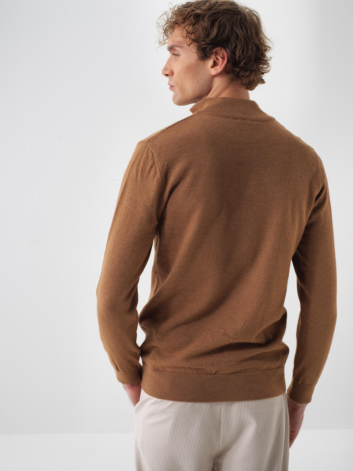 Wool Stand Collar Basic Sweater - 4